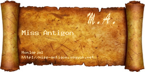 Miss Antigon névjegykártya